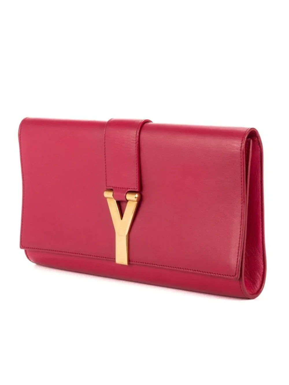 Saint Laurent Ligne-Y Pochette Pink Smooth Leather